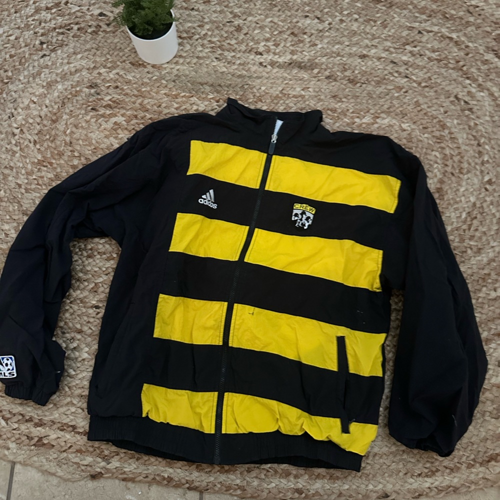 VINTAGE ADIDAS STRIPED WINDBREAKER